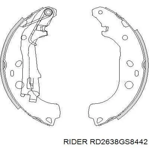 RD.2638.GS8442 Rider zapatas de frenos de tambor traseras
