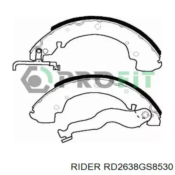 RD.2638.GS8530 Rider zapatas de frenos de tambor traseras