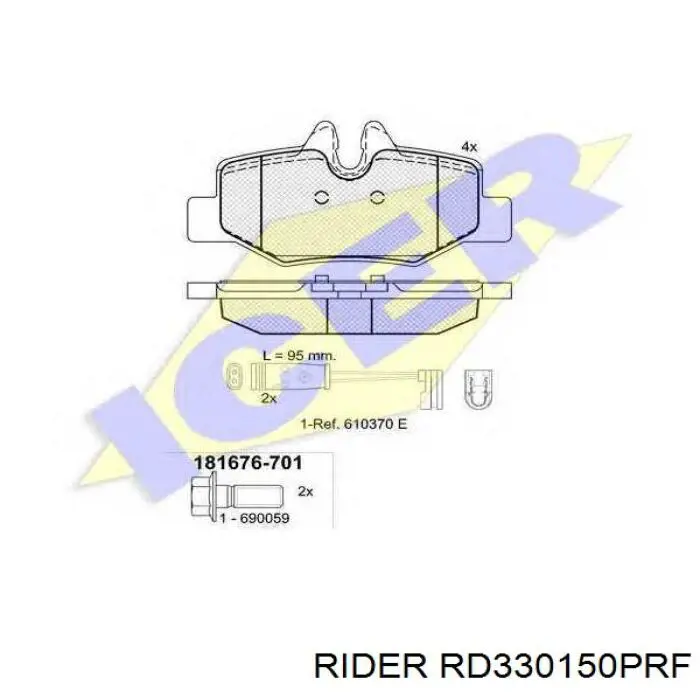 RD.330150PRF Rider pastillas de freno traseras