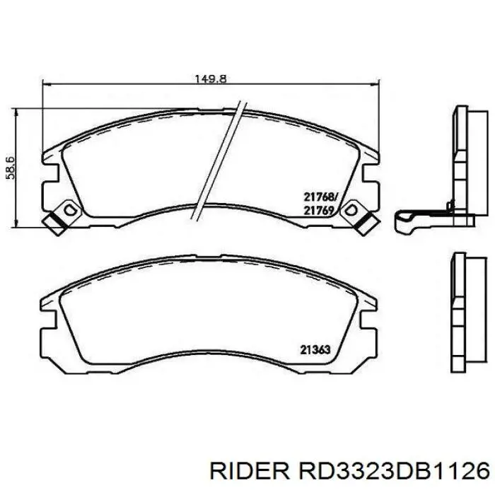 RD3323DB1126 Rider pastillas de freno delanteras