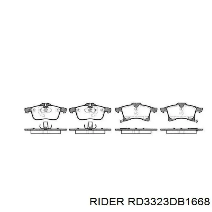 RD3323DB1668 Rider pastillas de freno delanteras