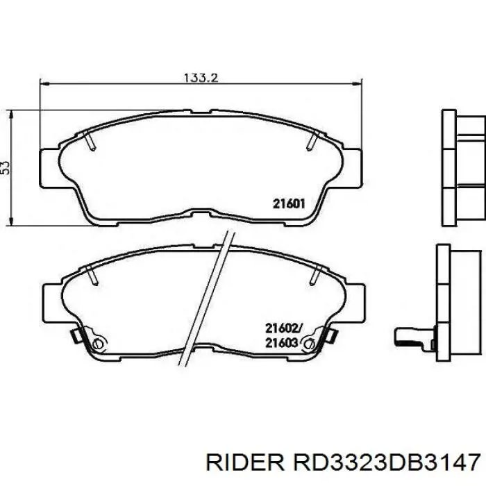 RD3323DB3147 Rider pastillas de freno delanteras