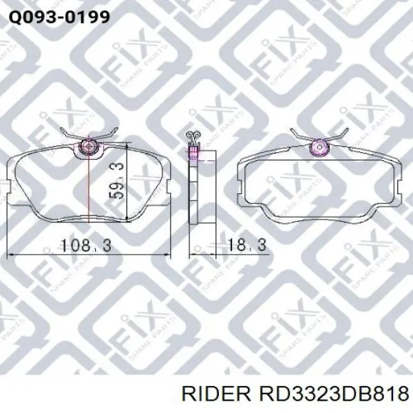 RD3323DB818 Rider pastillas de freno delanteras