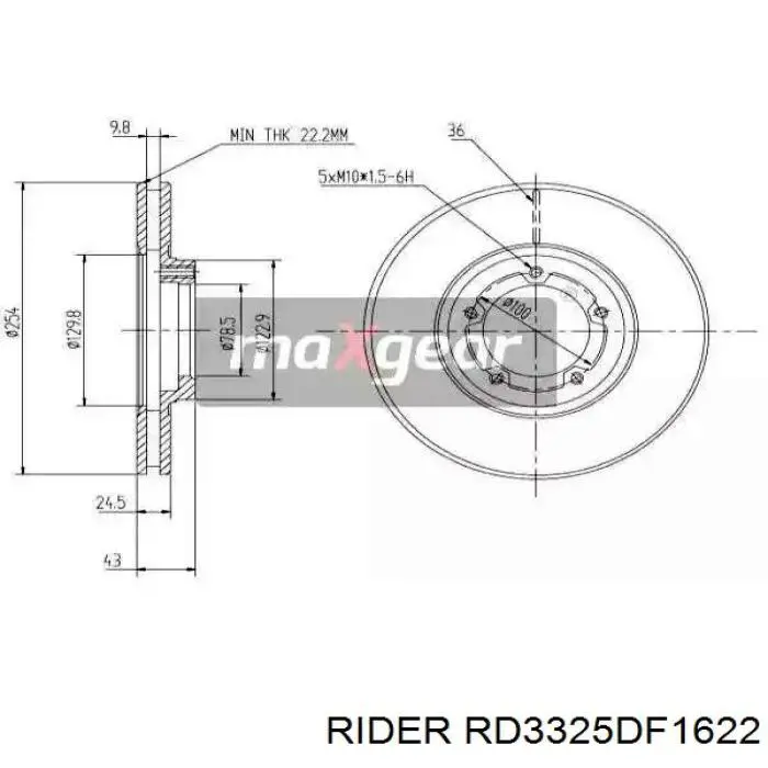 RD3325DF1622 Rider freno de disco delantero