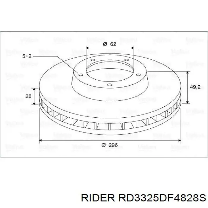 RD3325DF4828S Rider freno de disco delantero