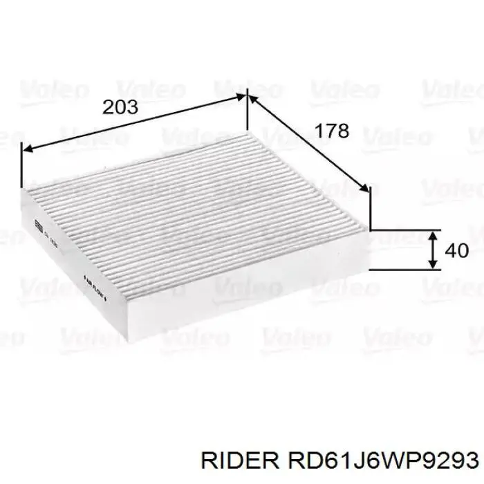 RD61J6WP9293 Rider filtro de habitáculo