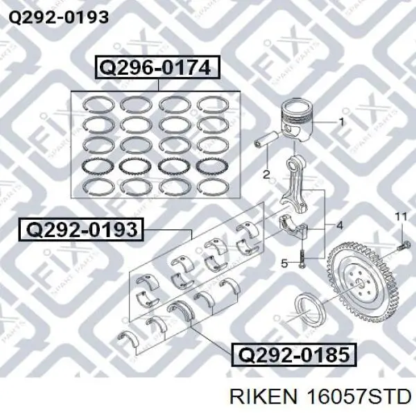  Juego de aros de pistón para 1 cilindro, STD para Honda Civic 7 