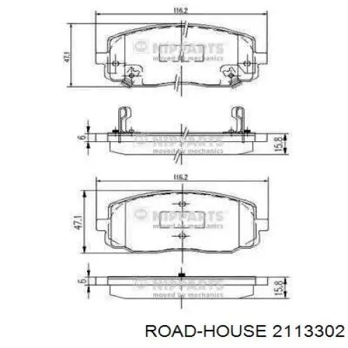 21133.02 Road House pastillas de freno delanteras