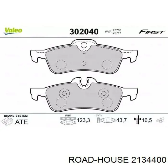 21344.00 Road House pastillas de freno traseras