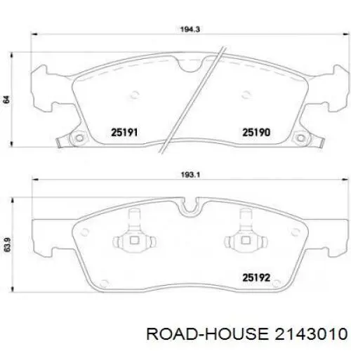 21430.10 Road House pastillas de freno delanteras