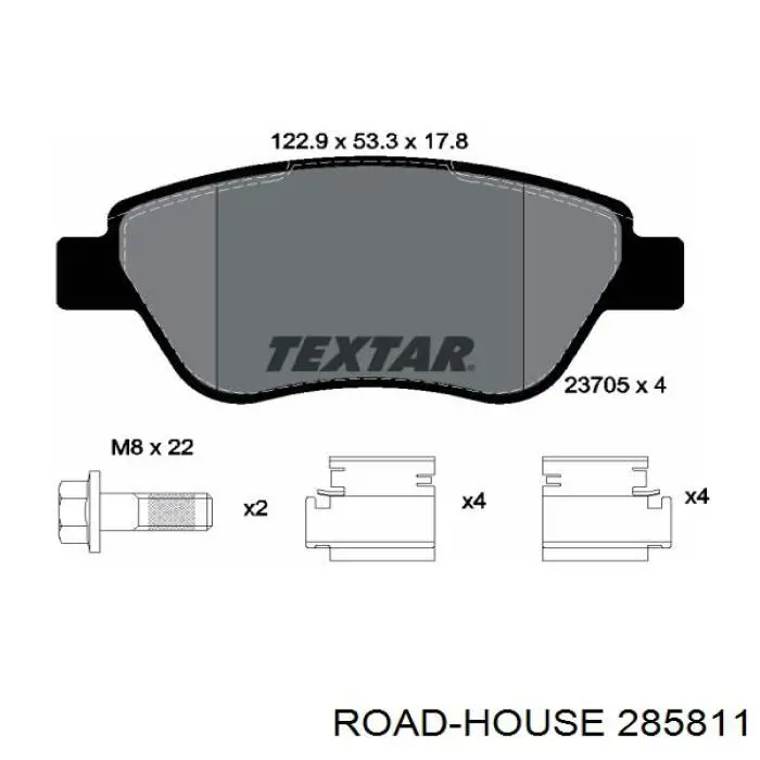 2858.11 Road House pastillas de freno delanteras