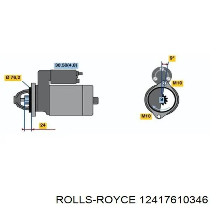 12417610346 Rolls-royce motor de arranque