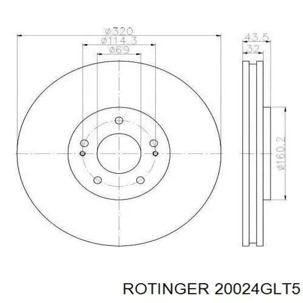 20024GLT5 Rotinger freno de disco delantero