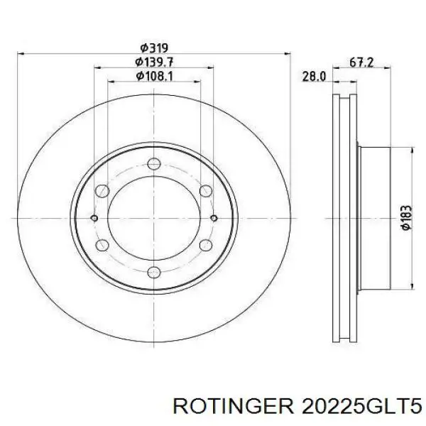 20225GLT5 Rotinger freno de disco delantero