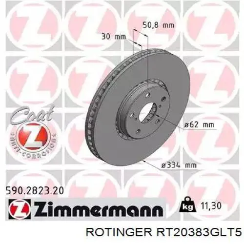 RT20383GLT5 Rotinger freno de disco delantero