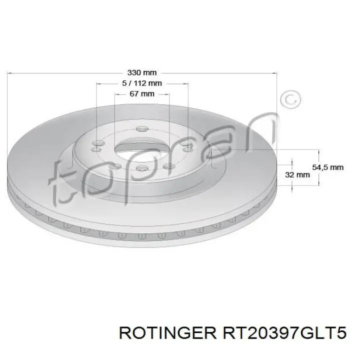 RT20397GLT5 Rotinger freno de disco delantero