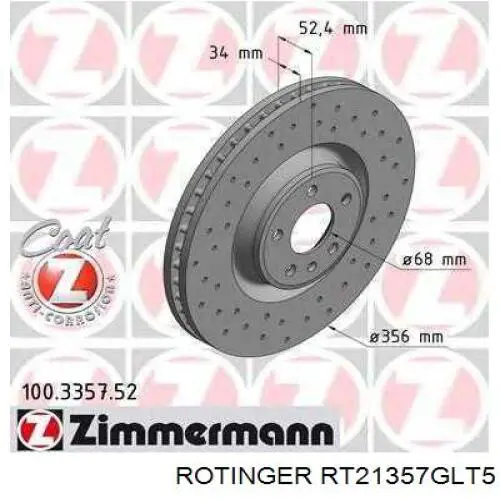 RT21357GLT5 Rotinger freno de disco delantero