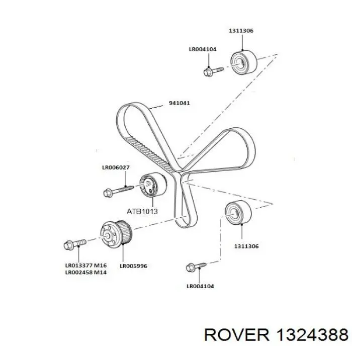 1324388 Rover kit correa de distribución