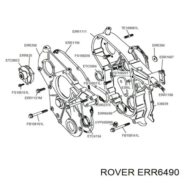 ERR6490 Rover anillo retén, cigüeñal frontal