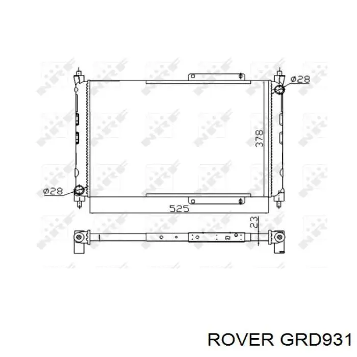 GRD931 Rover radiador refrigeración del motor