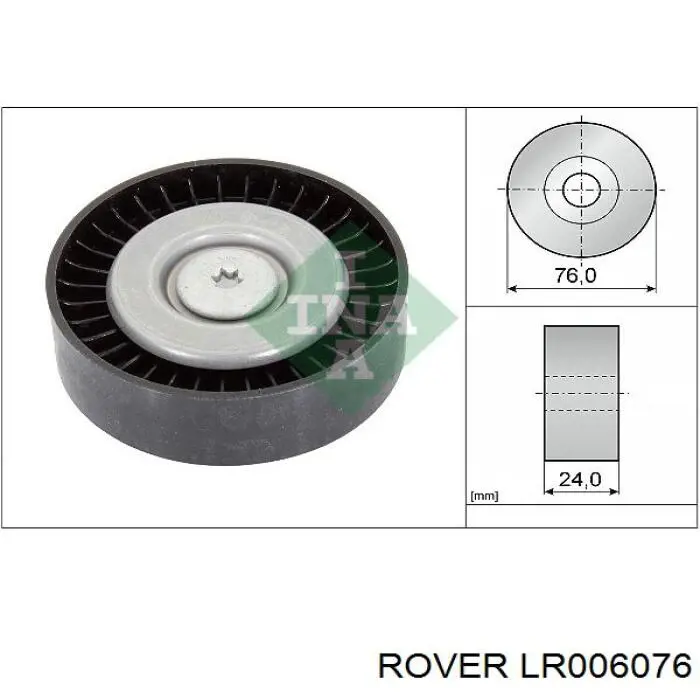 LR006076 Rover polea inversión / guía, correa poli v