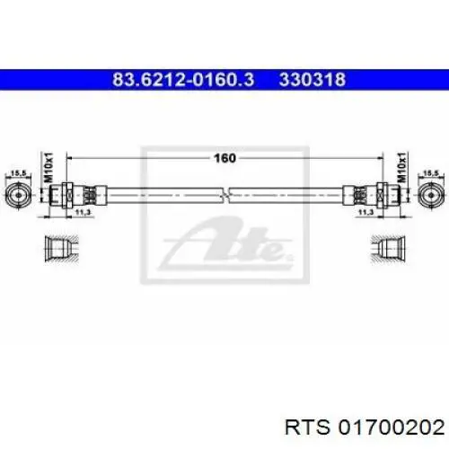 017-00202 RTS silentblock de suspensión delantero inferior