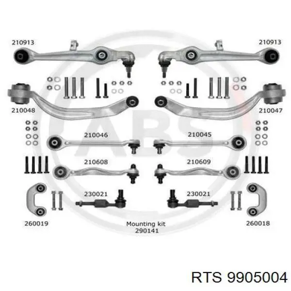 9905004 RTS kit de brazo de suspension delantera