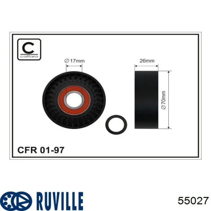 55027 Ruville tensor de correa, correa poli v