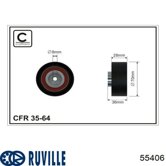 55406 Ruville rodillo intermedio de correa dentada