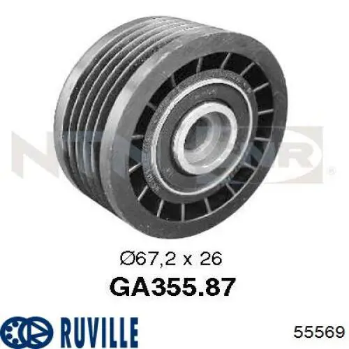 55569 Ruville rodillo, correa trapecial poli v