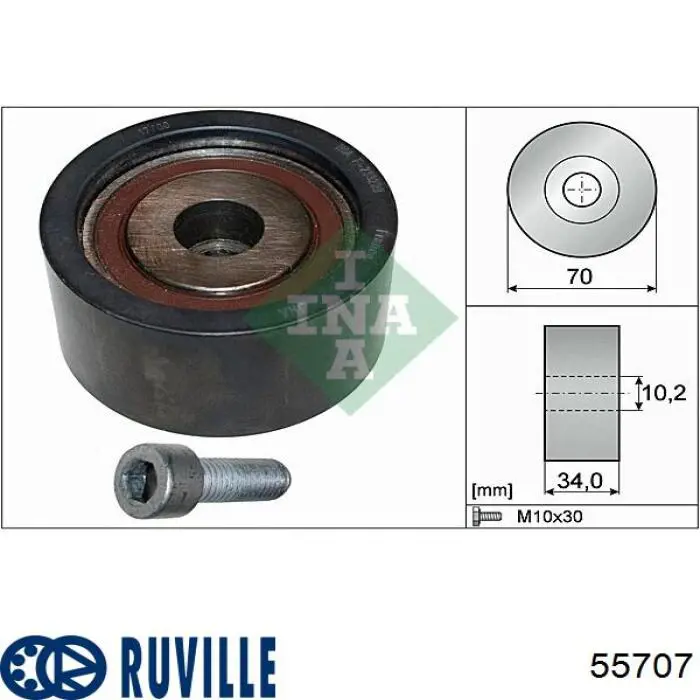 55707 Ruville rodillo intermedio de correa dentada