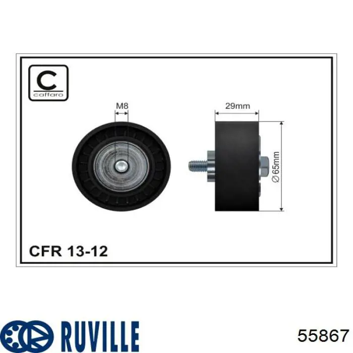 55867 Ruville polea inversión / guía, correa poli v