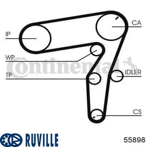 55898 Ruville rodillo intermedio de correa dentada