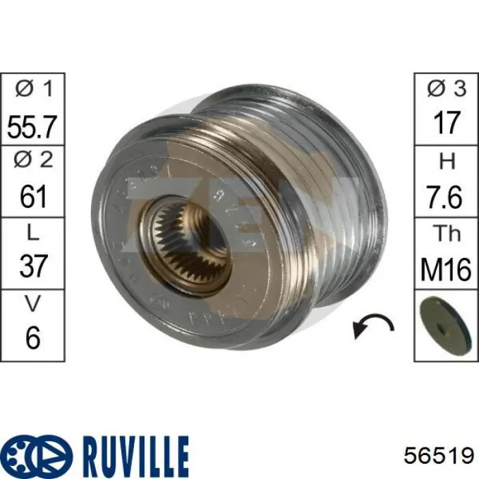 56519 Ruville poleas juego de piezas