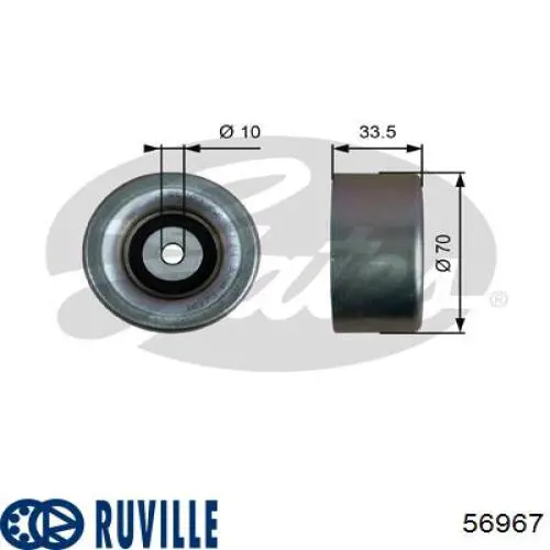 56967 Ruville polea inversión / guía, correa poli v