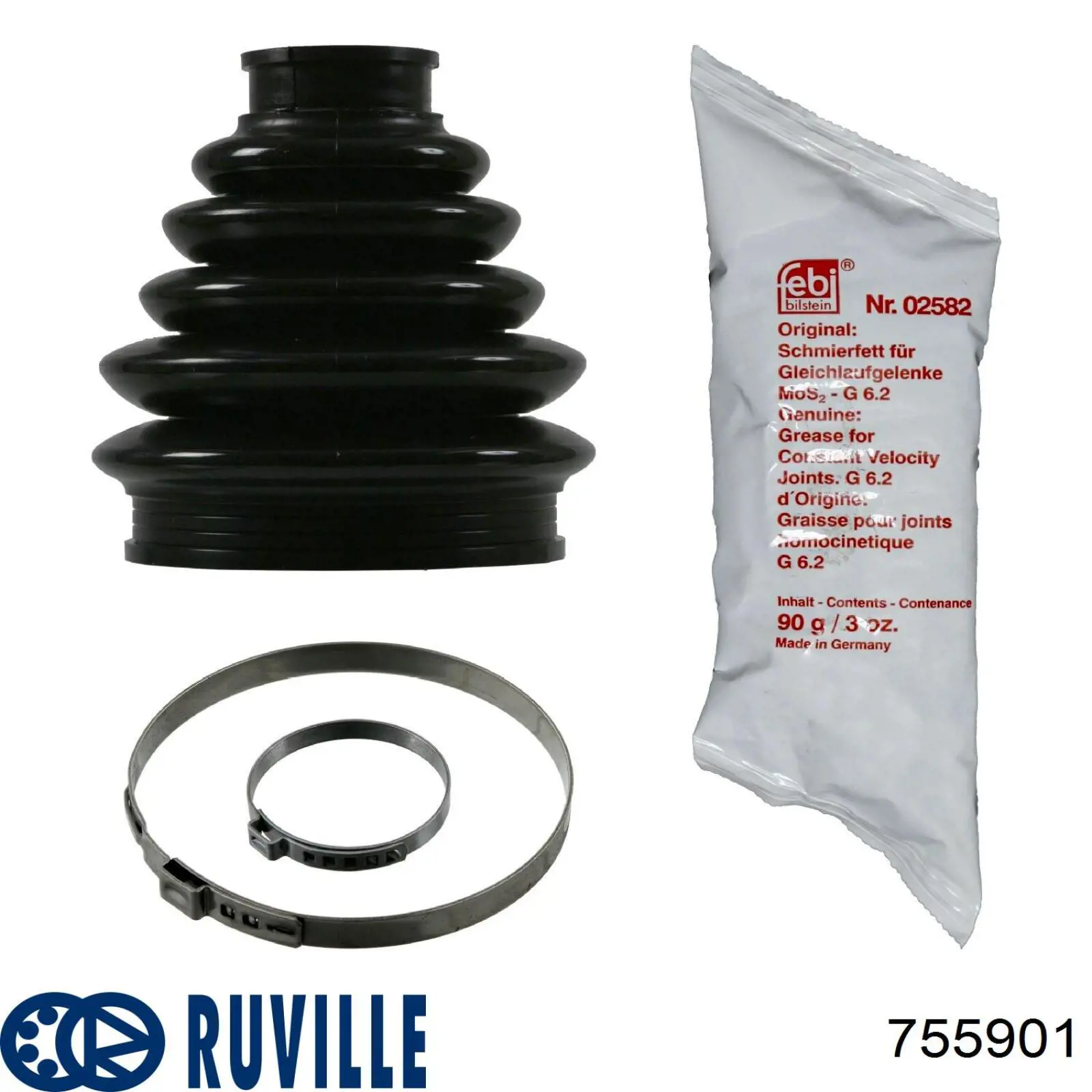 755901 Ruville fuelle, árbol de transmisión delantero exterior