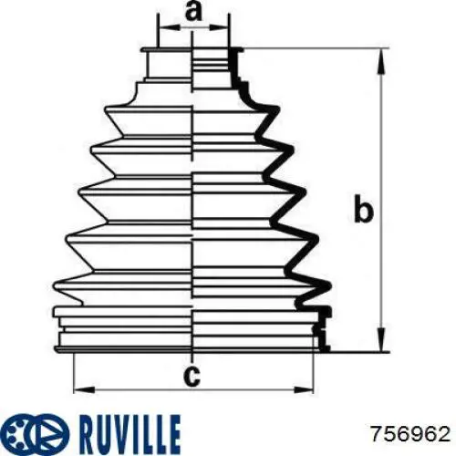 756962 Ruville fuelle, árbol de transmisión delantero interior