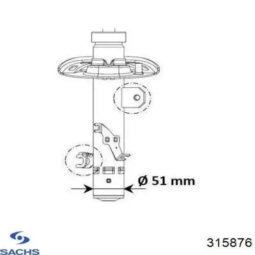 315876 Sachs amortiguador delantero izquierdo