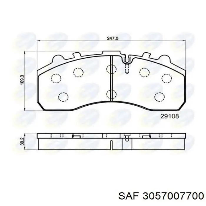 3057007700 SAF pastillas de freno traseras