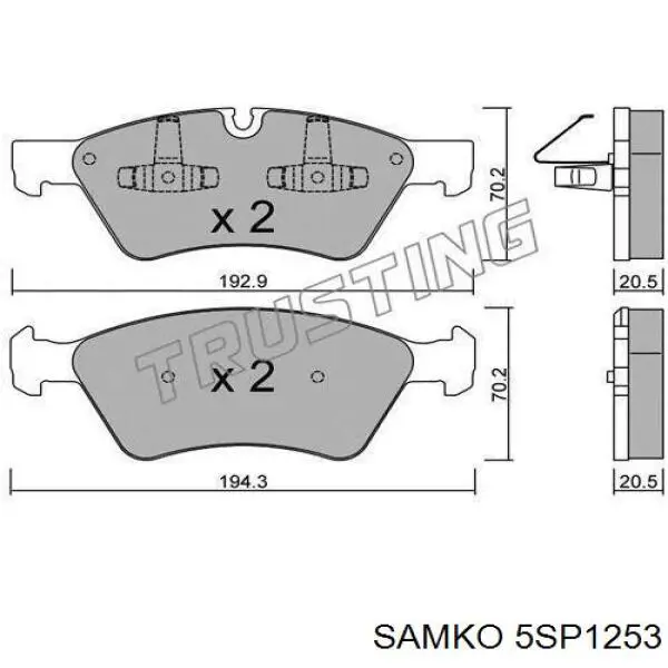 5SP1253 Samko pastillas de freno delanteras