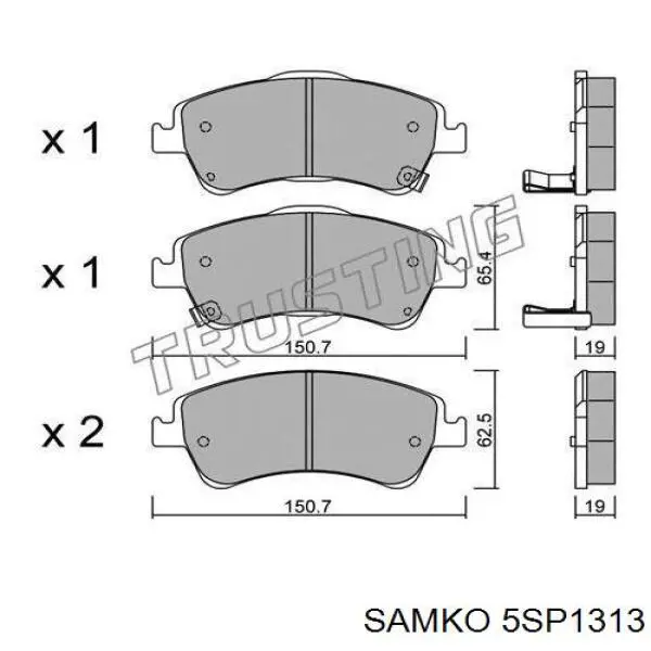 5SP1313 Samko pastillas de freno delanteras