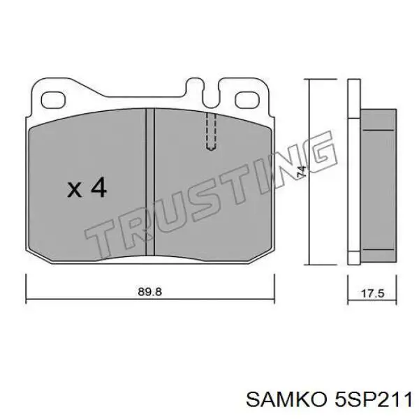 5SP211 Samko pastillas de freno delanteras