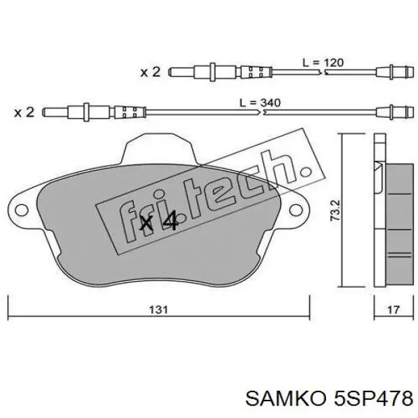 5SP478 Samko pastillas de freno delanteras