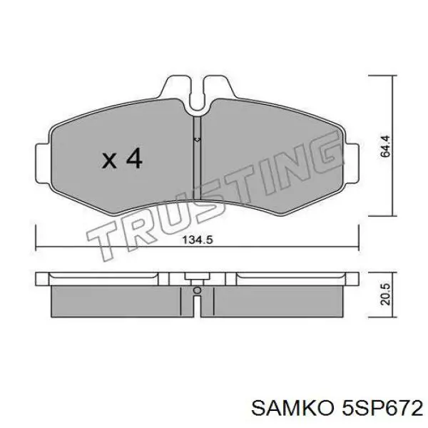 5SP672 Samko pastillas de freno delanteras