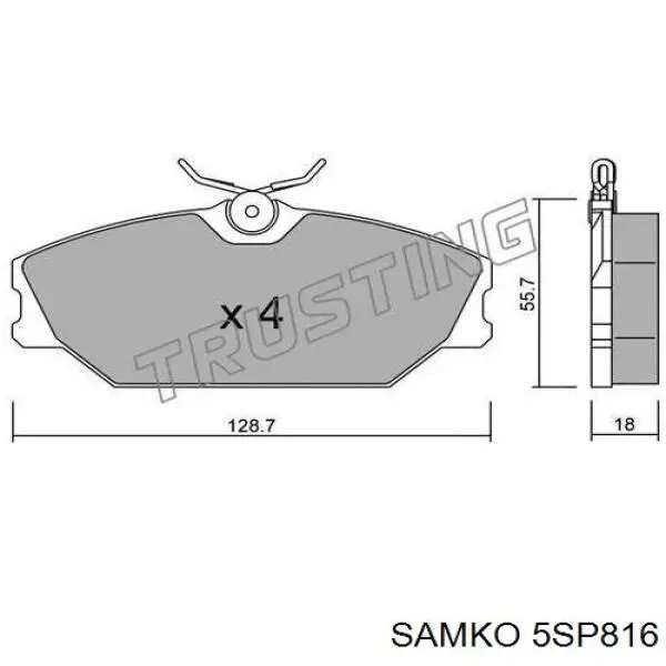 5SP816 Samko pastillas de freno delanteras