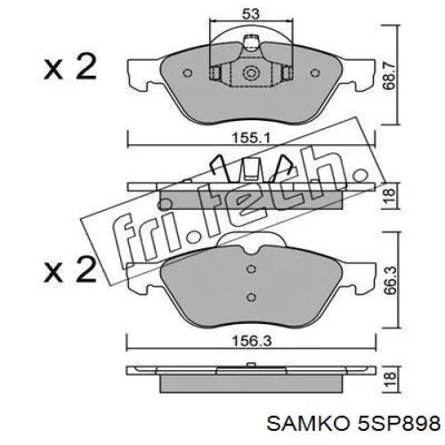 5SP898 Samko pastillas de freno delanteras