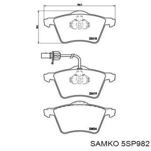 5SP982 Samko pastillas de freno delanteras