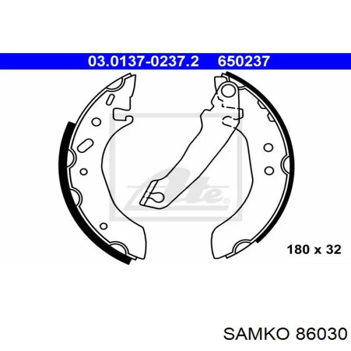 86030 Samko zapatas de frenos de tambor traseras