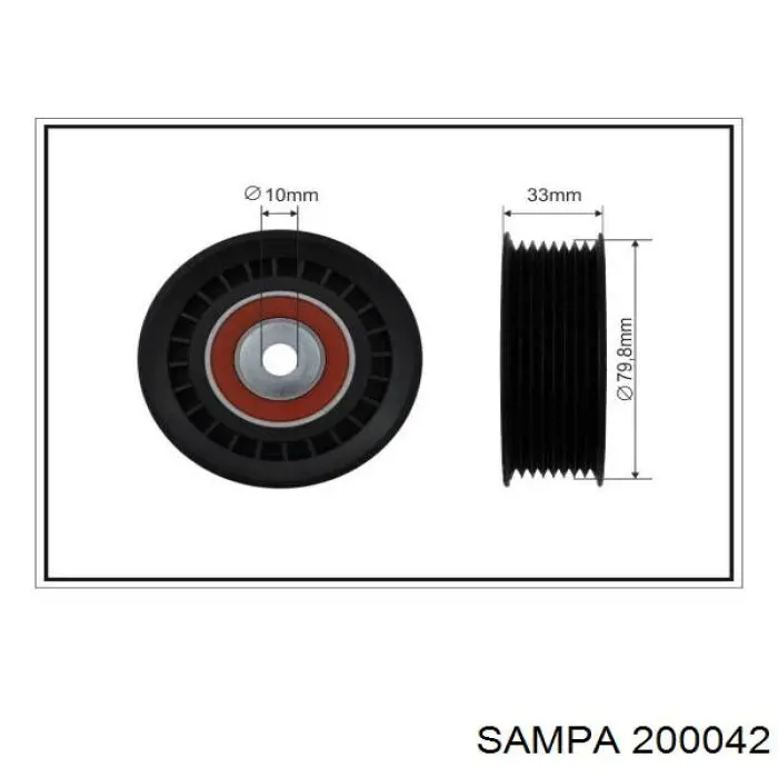 200042 Sampa Otomotiv‏ polea inversión / guía, correa poli v