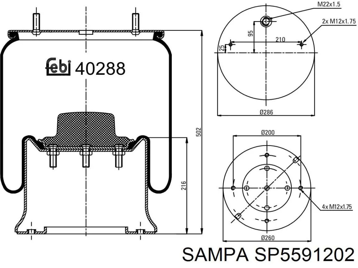 SP5591202 Sampa Otomotiv‏ muelle neumático, suspensión